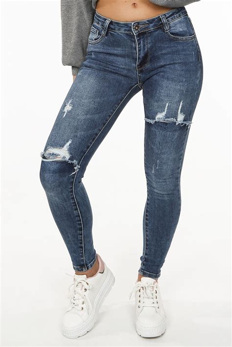 Dark Blue Ripped Jeans Ankerliebe