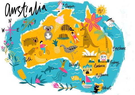 Sophie Beer Illustrator Australia Map Illustrated Map Map