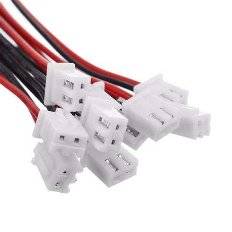Ptptrate 10 Sets New 2 Pin Mini Micro Jst Xh254mm 24awg Connector Plug With Wires 150mm