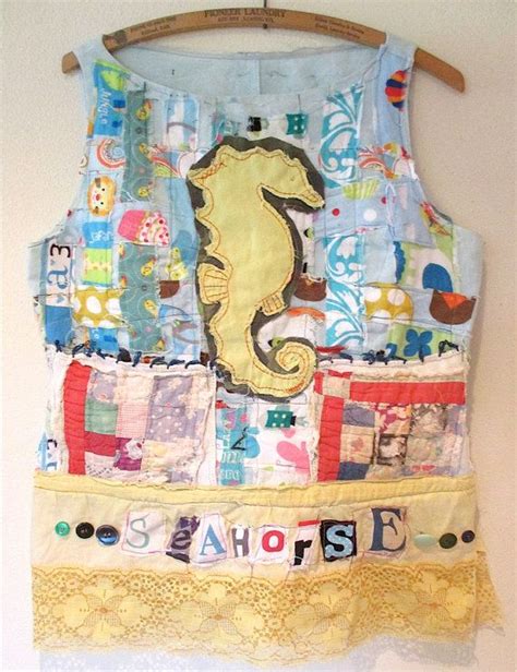 See Horse Seahorse Tunic Wearable Collage Clothing Folk Mybonny Random