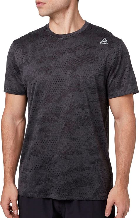 Reebok Synthetic Jacquard Performance T-shirt in Black for Men - Lyst