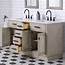 60 Gray Oak Double Bathroom Vanity With Seamless Italian Carrara White 