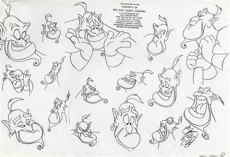 Genie Aladdin Character Design Disney Disney Concept Art