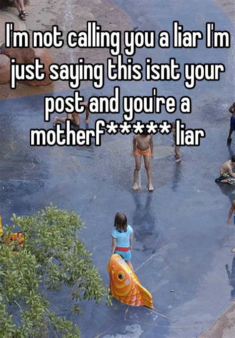 I M Not Calling You A Liar I M Just Saying This Isnt Your Post And You Re A Motherf Liar