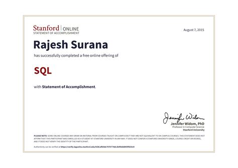 Stanford Online Certificate Tutoreorg Master Of Documents