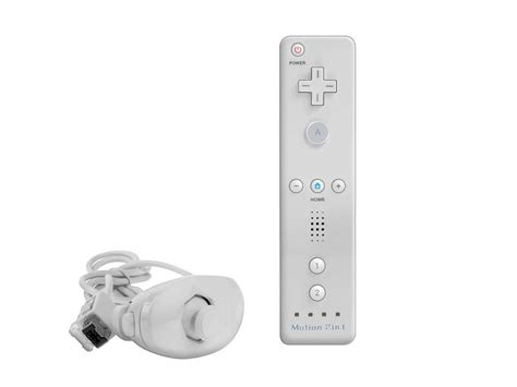 White Nintendo Wii Remote Control Motion Plus Bundle With Nunchuk