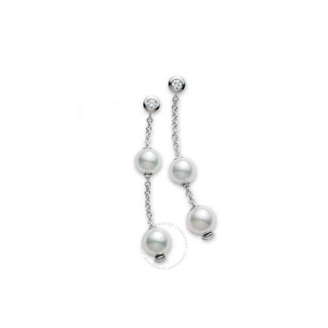 Mikimoto Pearls In Motion Akoya Pearl And Diamond Earrings 7 75mm