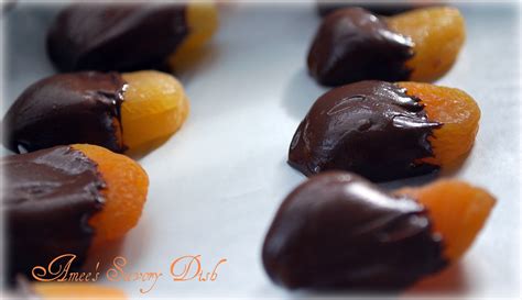 Dark Chocolate Dipped Apricots Amees Savory Dish