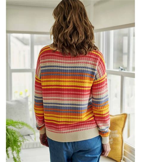 Multi Stripe Organic Cotton Bright Stripe Sweater Woolovers Us