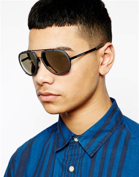 Lyst Dolce And Gabbana Dolce Gabanna Aviator Sunglasses In Gray For Men