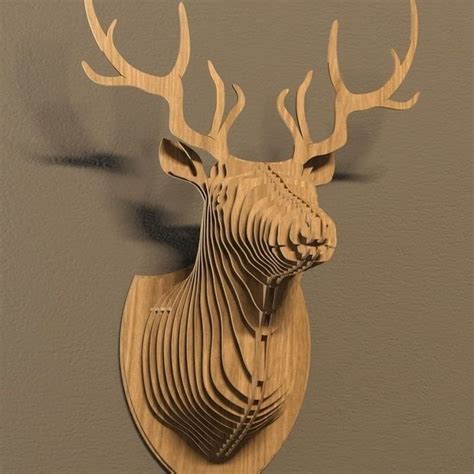 DEER HEAD Plan Vector Cnc File Faux Taxidermy Laser Wall Etsy In 2020