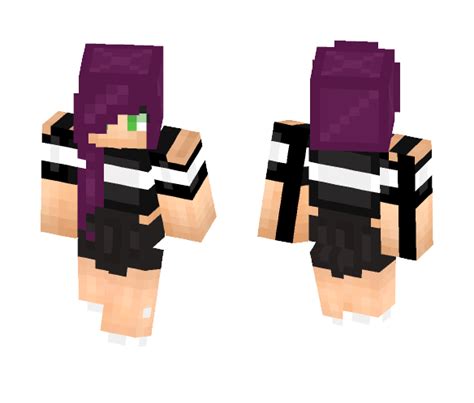 Download Purple Hair Crop Top And Skirt Minecraft Skin For Free