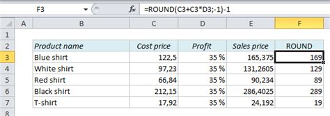 (notice how the formula inputs appear). How to calculate prices and make them end with a certain ...