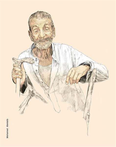 Old And Poor Man Drawing By Mohamed Abotalib Fine Art America