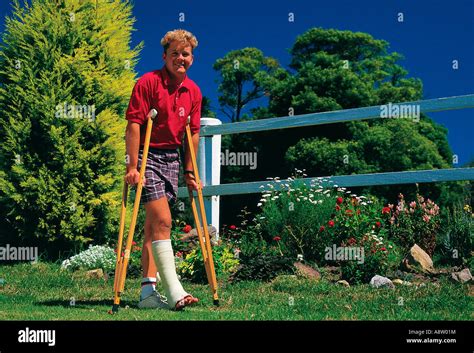 Boy On Crutches Hi Res Stock Photography And Images Alamy