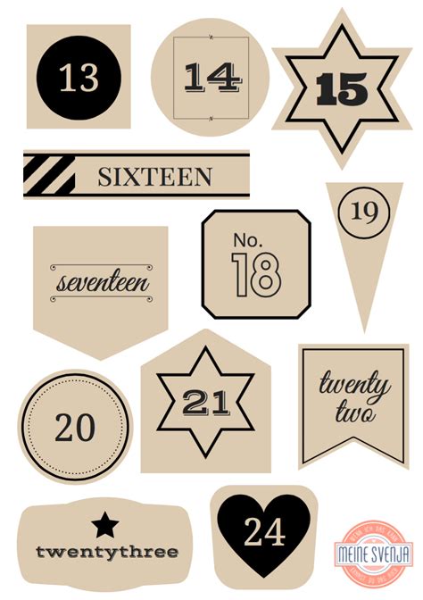 Tipps & vorlagen für schöne handschriften. Adventskalender Zahlen zum Ausdrucken | Adventskalender ...