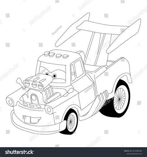 Best Funny Car Coloring Book Page Stock Illustration 2151083383