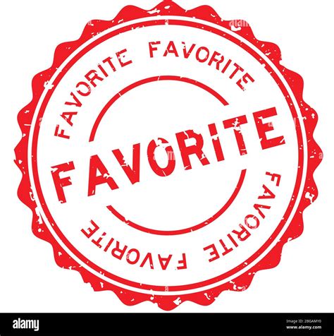Grunge Red Favorite Word Round Rubber Seal Stamp On White Background