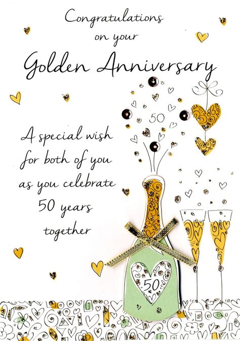 50th Golden Anniversary Greeting Card Cards