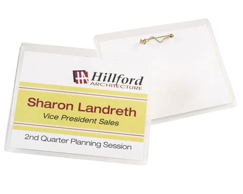 Pin Name Badge Easy To Load Pocket Style Micro Perforated Smooth