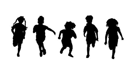 Children At Play Silhouette At Getdrawings Free Download