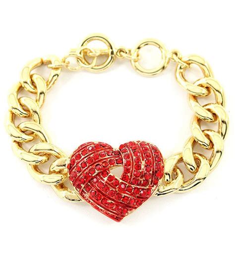 Gold Bracelet With Red Heart For Love Heart Bracelet Gold Bracelet