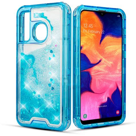 For Samsung Galaxy A20 A30 Full Body Liquid Glitter Hard Case Phone