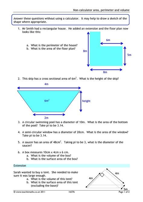 Unit 11 volume and surface area homework 1 answer key. | Volume and surface area | Teachit Maths