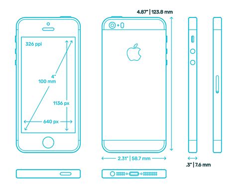 Apple Iphone 5s 7th Gen Dimensions And Drawings
