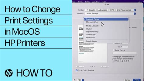 How To Change Print Settings In Macos Hp Printers Hp Support Youtube