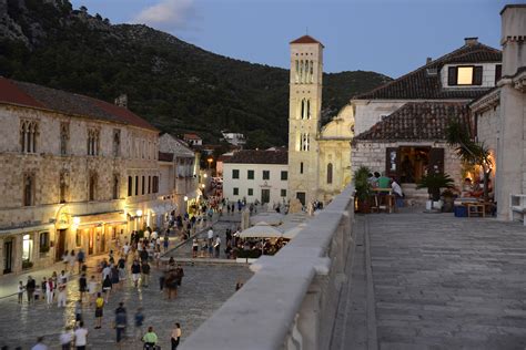 Hvar Hvar City Main Square At Night 1 Croatian Islands