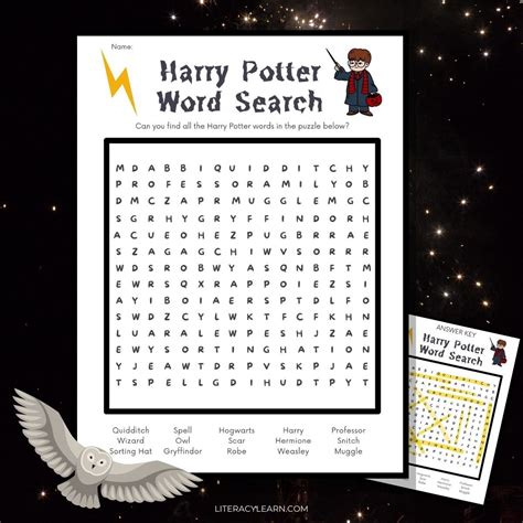 Harry Potter Word Search Free Printable Puzzletainment Publishing