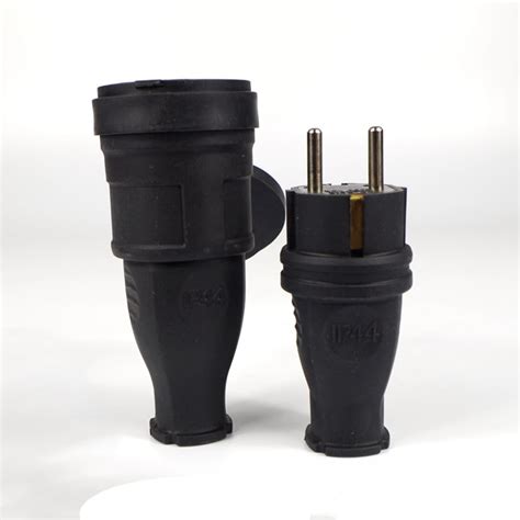 5pcs Eu Waterproof Female Socket 16a Electrical Male Schuko Plug 250v