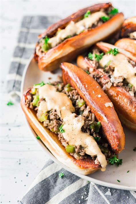 Begin to cook, when the beef is about half cooked, add the broth and steak sauce. Philly Cheesesteak Sloppy Joes - Food, Folks and Fun