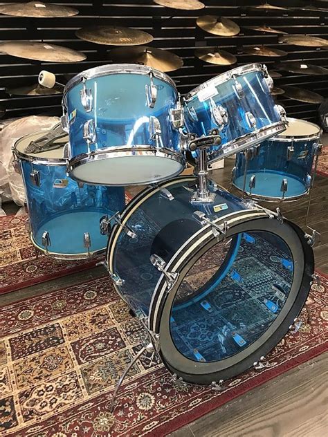 1970s Ludwig Vistalite Big Beat Drum Set With Single Color Finish