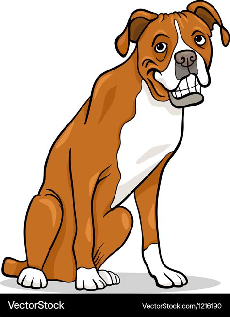 Boxer Purebred Dog Cartoon Royalty Free Vector Image