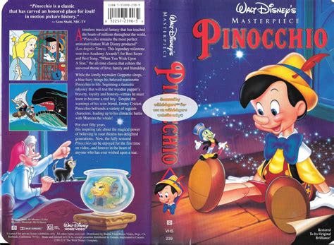 Pinocchio Vhs 1993 Usa Disney Tapes And More Vhs Dvd Blu