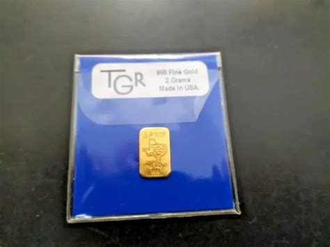 2 Gram Gold Tgr Bar 24k Premium Bullion 9999 Fine Ingot 12500