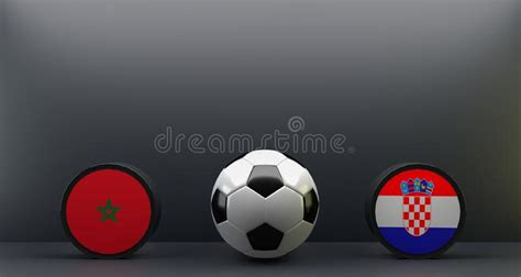 FIFA World Cup 2022 Morocco Vs Croatia, Flag Morocco and Croatia 