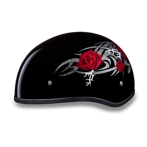 Daytona Skull D6 R W Rose Dot Motorcycle Helmet