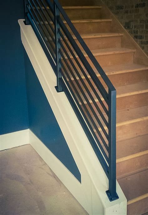 Wrought Iron Railing With Clean Horizontal Lines Wrought Iron Stair