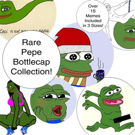 Rare Pepe Frog Meme Bottlecap Circles 12mm By Nicholasworkshop