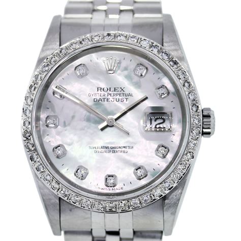 Rolex Datejust 16234 Mother Of Pearl Diamond Dial Mens Watch