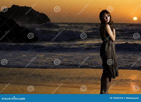 Beautiful Woman At Sunset Stock Image Image Of Woman 19050769