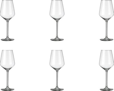 Royal Leerdam Carré Red Wine Glasses 13oz 370ml Pack Of 6 Red Wine Glasses