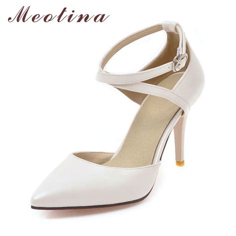 Buy Meotina High Heels Shoes Women Pumps Buckle Strap