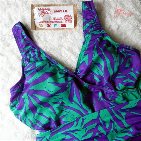 80s One Piece Swimsuit 80s Swimsuit 80s Purple Green Etsy