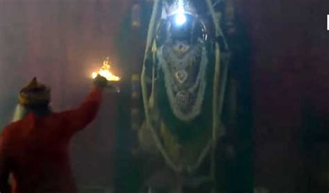 Up Forehead Of Lord Ram Lalla In Ayodhya Illuminates With Surya Tilak