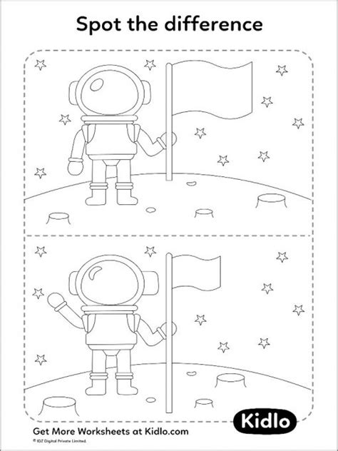 Spot The Difference Space Matching Activity Worksheet 06