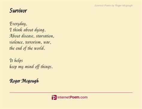 Survivor Poem By Roger Mcgough